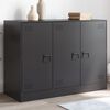 vidaXL Sideboard Black Cold-rolled steel 39 x 15.4 x 28.7 in