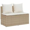 vidaXL 3 Piece Garden Dining Set with Cushions Beige Poly Rattan