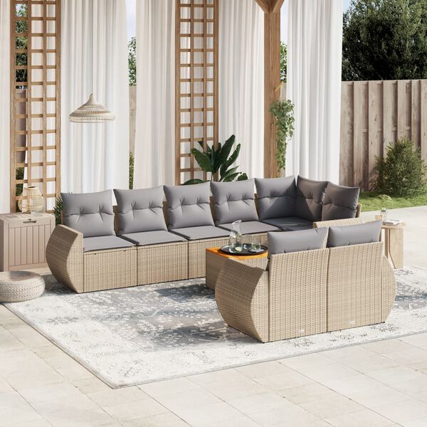 vidaXL Garden Sofa Set Beige