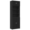 vidaXL Storage Cabinet Black Engineered Wood Large Storage Cabinet