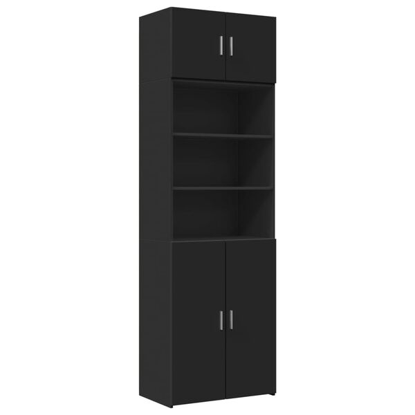vidaXL Storage Cabinet Black Engineered Wood Large Storage Cabinet