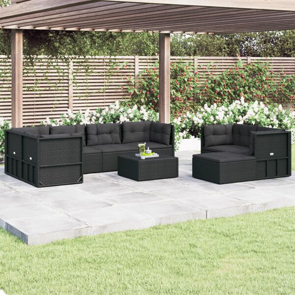 vidaXL Garden Lounge Set Black