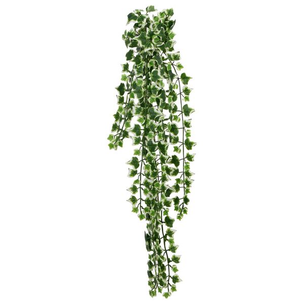 vidaXL Artificial Hanging Plant Green and white Plastic 35.4 in long