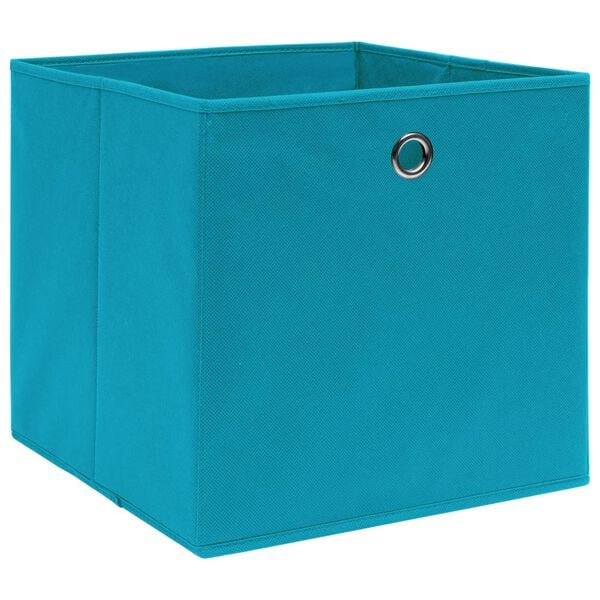 vidaXL Storage Box Set of 4 Baby Blue Non-woven fabric (100% polyester)