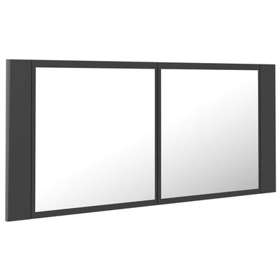 vidaXL LED Bathroom Mirror Cabinet Gray 39.4"x4.7"x17.7"