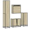 vidaXL Bathroom Furniture Set Sonoma Oak Engineered Wood, Metal Standard