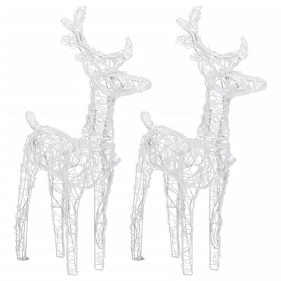 vidaXL Christmas Reindeers 2 pcs Cold White 80 LEDs Acrylic