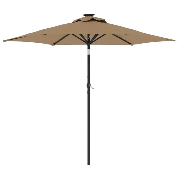 vidaXL Garden Parasol Taupe Polyester, Steel 88.6 x 88.6 x 83.5 in
