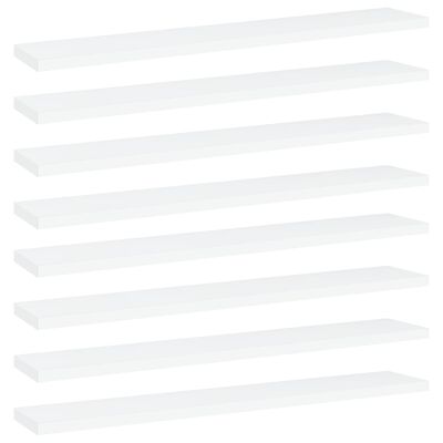 vidaXL Bookshelf Boards 8 pcs White 23.6"x3.9"x0.6" Chipboard