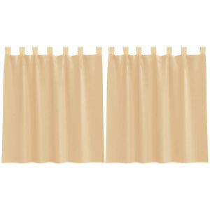 vidaXL Voile Curtains with Loops 2 pcs Sand 55.1x55.1"
