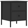 vidaXL Bedside Cabinet Set of 2 Black Engineered wood, iron Compact
