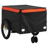vidaXL Bike Trailer Black and Orange 99.2 lb Iron