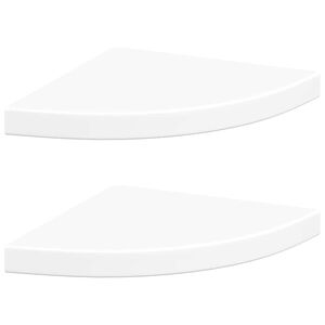 vidaXL Corner Shelf Set of 2 White Honeycomb MDF, metal