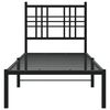 vidaXL Bed Frame Black Powder-Coated Steel Single Bed Frame