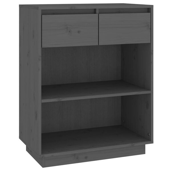 vidaXL Console Cabinet Grey Solid pine wood Medium Console Cabinet