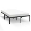 vidaXL Bed Frame Black Powder-Coated Steel 47.2x79 in Double Bed