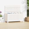 vidaXL Garden Storage Box White Solid Pine Wood Medium