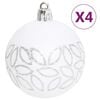vidaXL Christmas Bauble Set Silver and white Plastic Multiple sizes