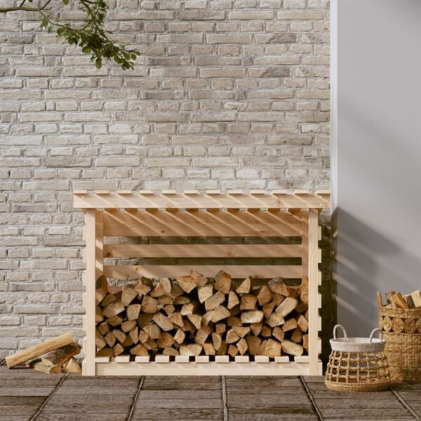 vidaXL Firewood Rack 42.5x28.7x31.1" Solid Wood Pine
