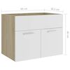 vidaXL Bathroom Furniture Set White and Sonoma Oak Engineered wood Medium