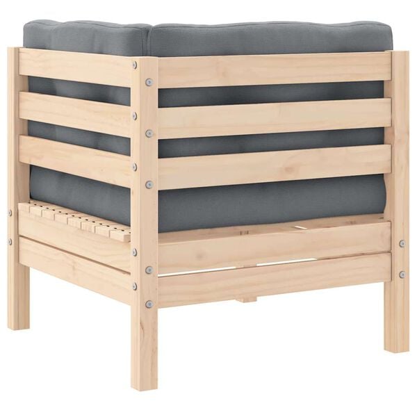 vidaXL 2-seater Garden Sofa Set of 2 Gray