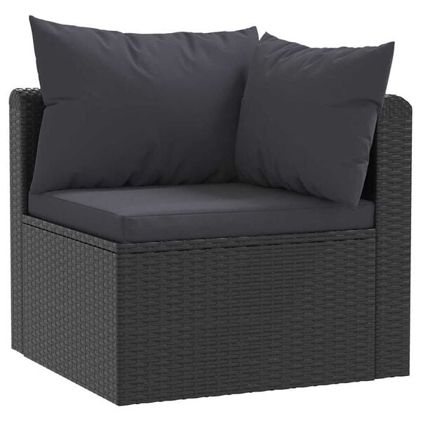 vidaXL Patio Sofa Black