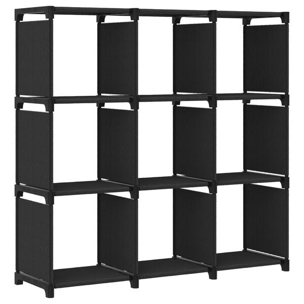 vidaXL Display Shelf Black Polyester, Steel Medium Cube Storage Shelves