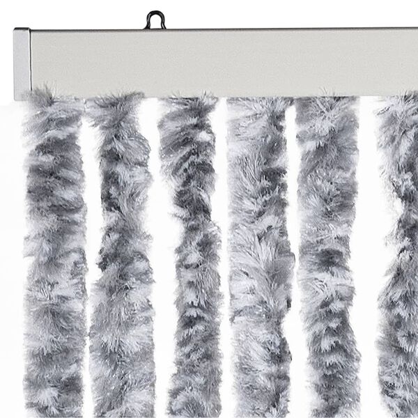 vidaXL Fly Curtain White and Grey 39.4x78.7" Chenille