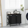 vidaXL Laundry Basket 2 Compartments with Shelf Sonoma Oak