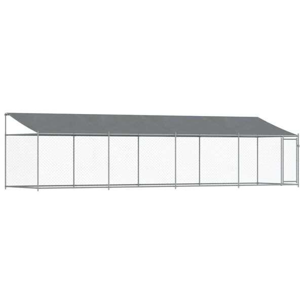 vidaXL Dog Cage Grey Galvanized Steel 26.2x6.6x6.6 ft Dog Cage