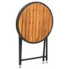 vidaXL Tea Table Black PE Rattan Small Foldable Tea Table Round