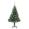 vidaXL Artificial Christmas Tree 150 LEDs&Ball Set&Flocked Snow 59.1"