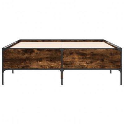 Two-panel bedding storage bed frame from front view