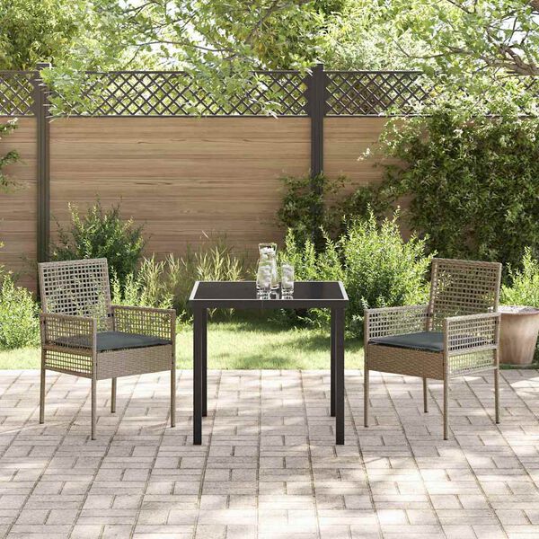 vidaXL Garden Chair 2 pcs Gray 53 x 60 x 85cm poly rattan