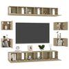 vidaXL 10 Piece TV Stand Set Sonoma Oak Engineered Wood