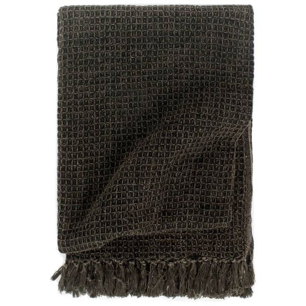 vidaXL Throw Cotton 49.2x59.1" Anthracite/Brown