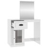 vidaXL Dressing Table High gloss white Engineered wood, acrylic Standard