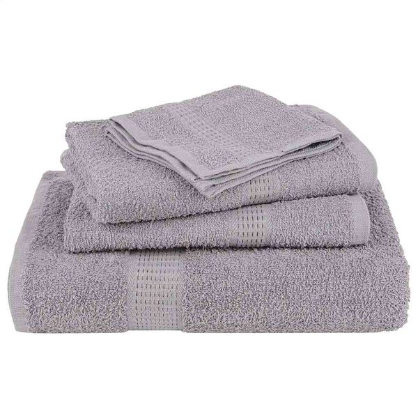vidaXL Soap Towel Set of 10 Grey 100% cotton 11.8 x 11.8 in Durable
