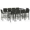 vidaXL Garden Bar Set Black PE rattan Large Garden Bar Set Rectangular