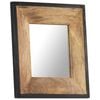 vidaXL Mirror Natural wood tone Solid mango wood 19.7 x 19.7 in