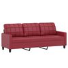 vidaXL 3-seater Sofa With Footstool Wine Red
