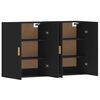 vidaXL Wall Mounted Cabinet Set of 2 Black