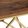 vidaXL Coffee Table Gold, Wood Stainless Steel, Solid Sleeper Wood 39.4 in