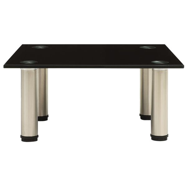 vidaXL TV Stand Black 15.7"x13.8"x6.7" Tempered Glass