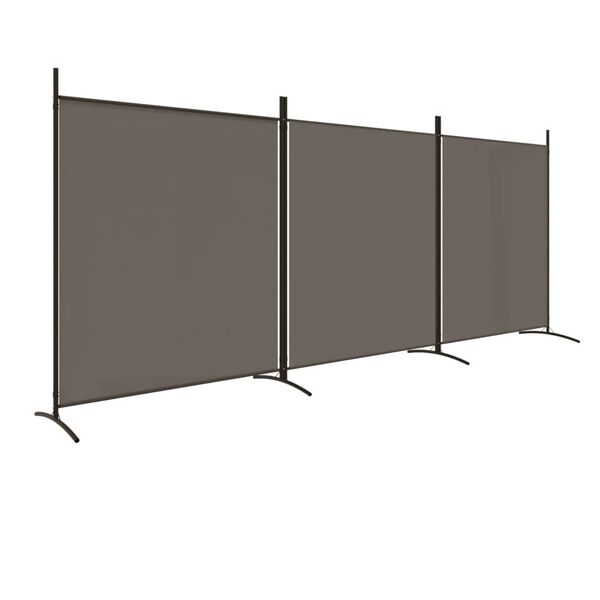 vidaXL 3-Panel Room Divider Anthracite 206.7"x70.9" Fabric