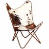 vidaXL Butterfly Chair Brown and White