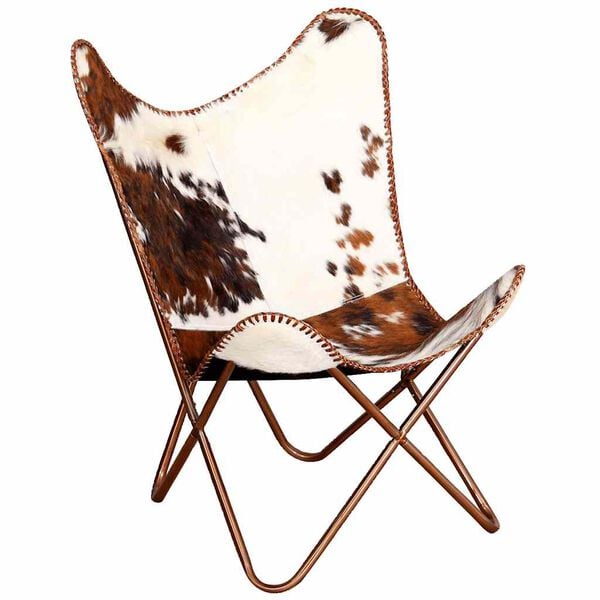 vidaXL Butterfly Chair Brown and White