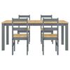 vidaXL Dining Set Gray Solid pine wood Large Durable Dining Set