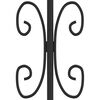 vidaXL Garden Fence with Spear Top Black 240x68.9 " Powder-coated Steel