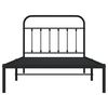 vidaXL Bed Frame Black Powder-Coated Steel Twin Bed Frame Rectangular